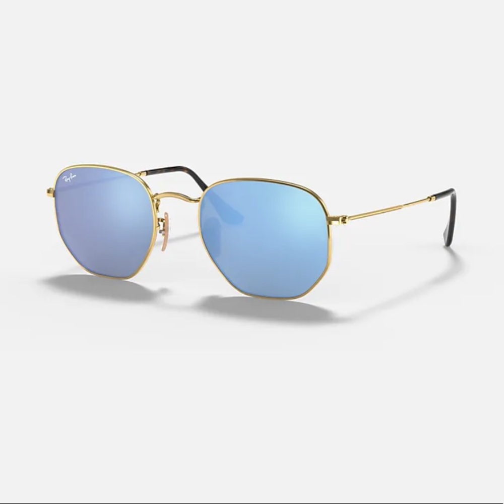 Blue Ray-Bans Hexagonal - Picture 2 of 4